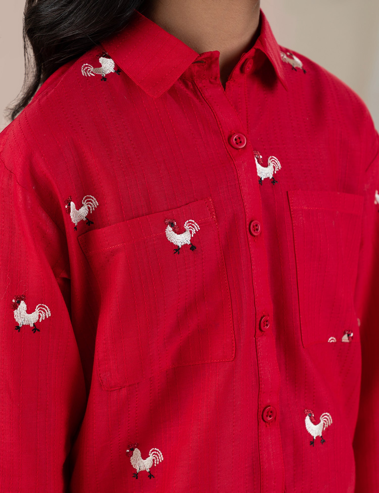 2 PIECE CHICKEN EMBROIDERED SUIT - Image 2