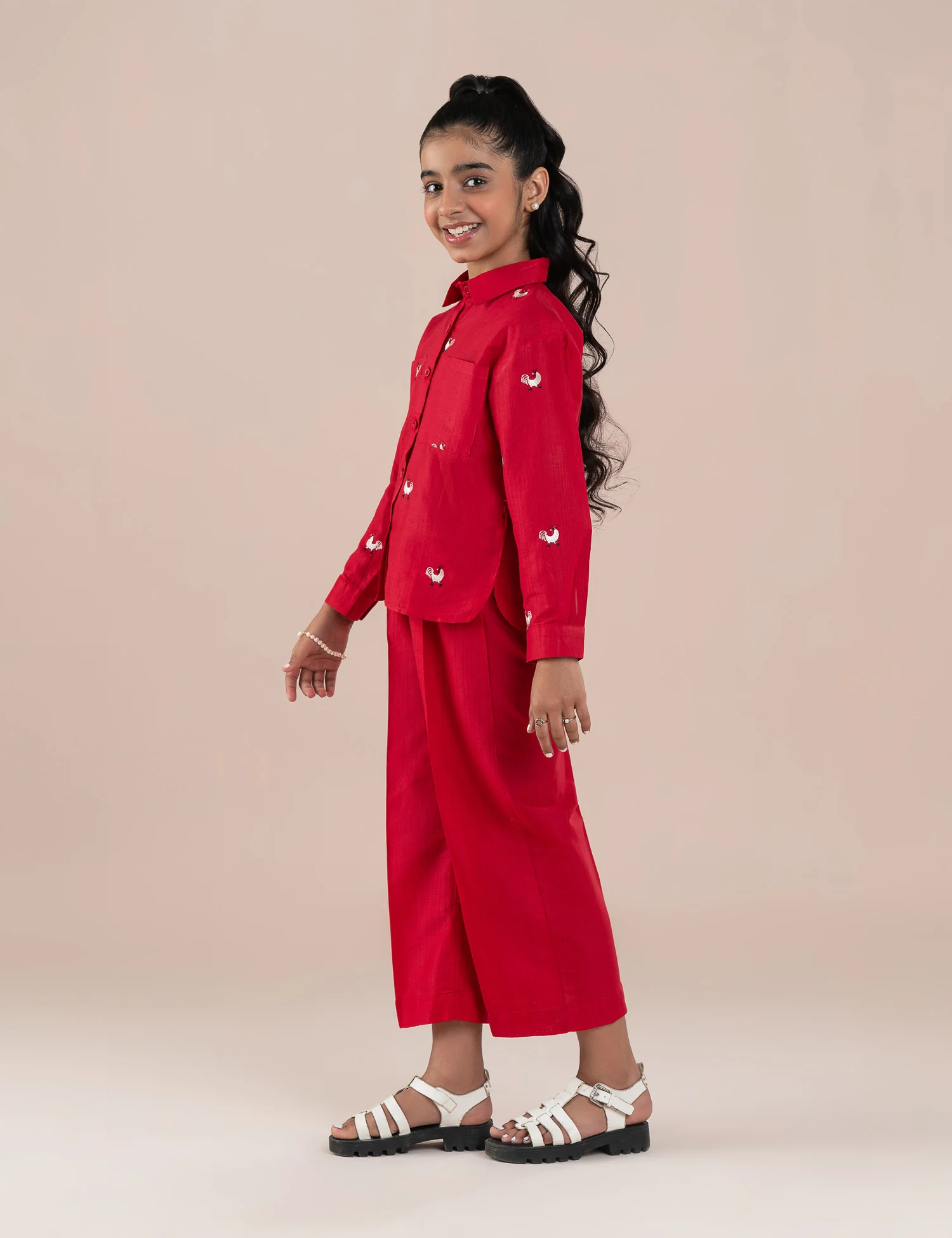 2 PIECE CHICKEN EMBROIDERED SUIT - Image 3