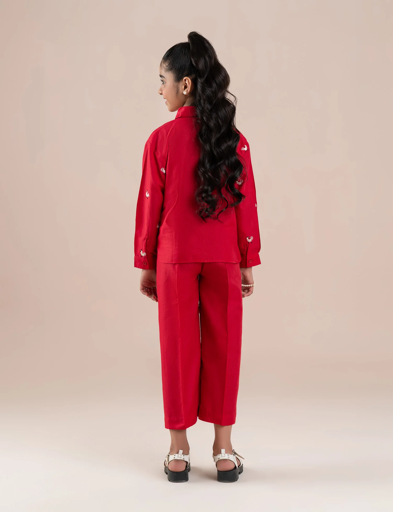 2 PIECE CHICKEN EMBROIDERED SUIT - Image 4