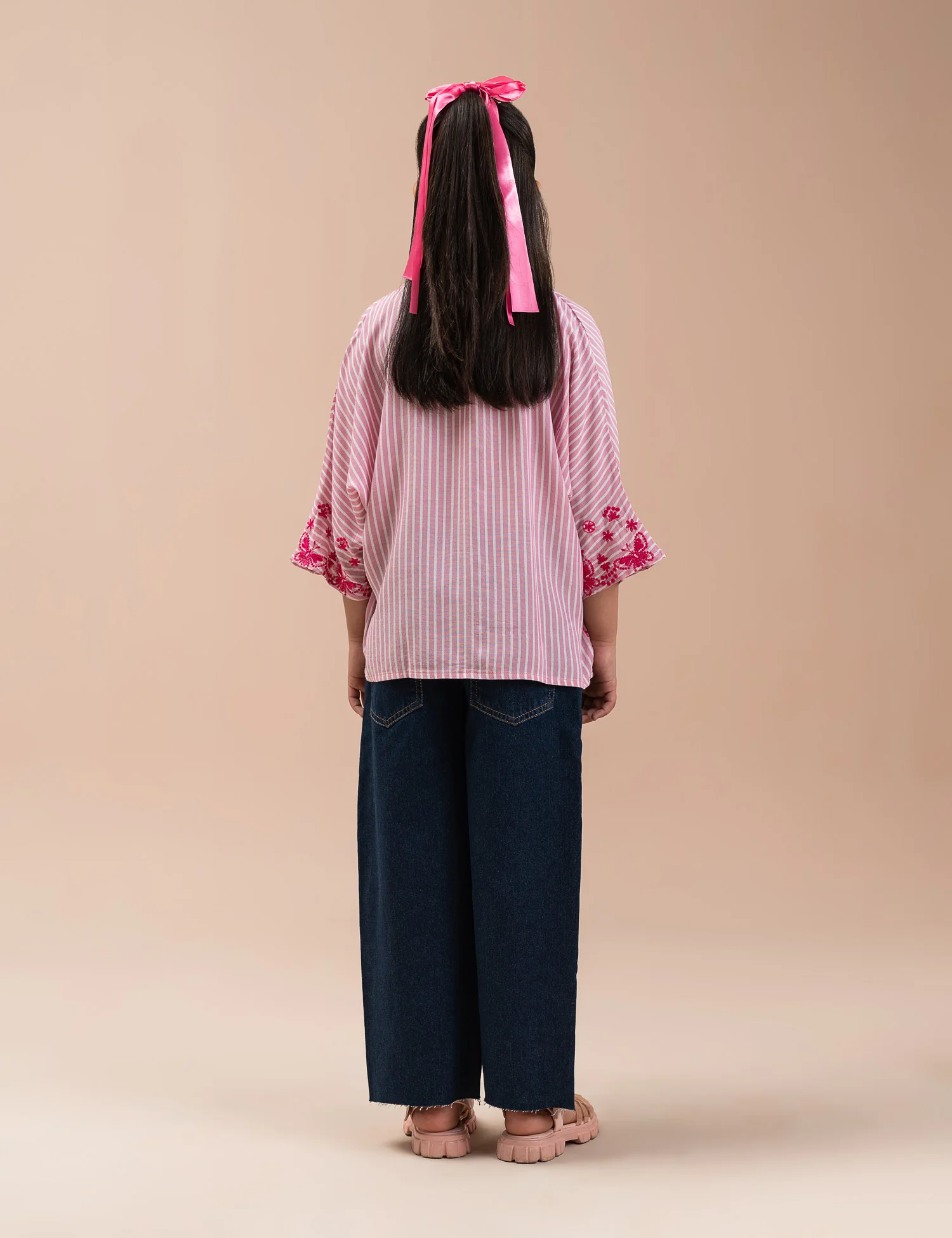STRIPED EMBROIDERED BUTTON DOWN TOP - Image 5