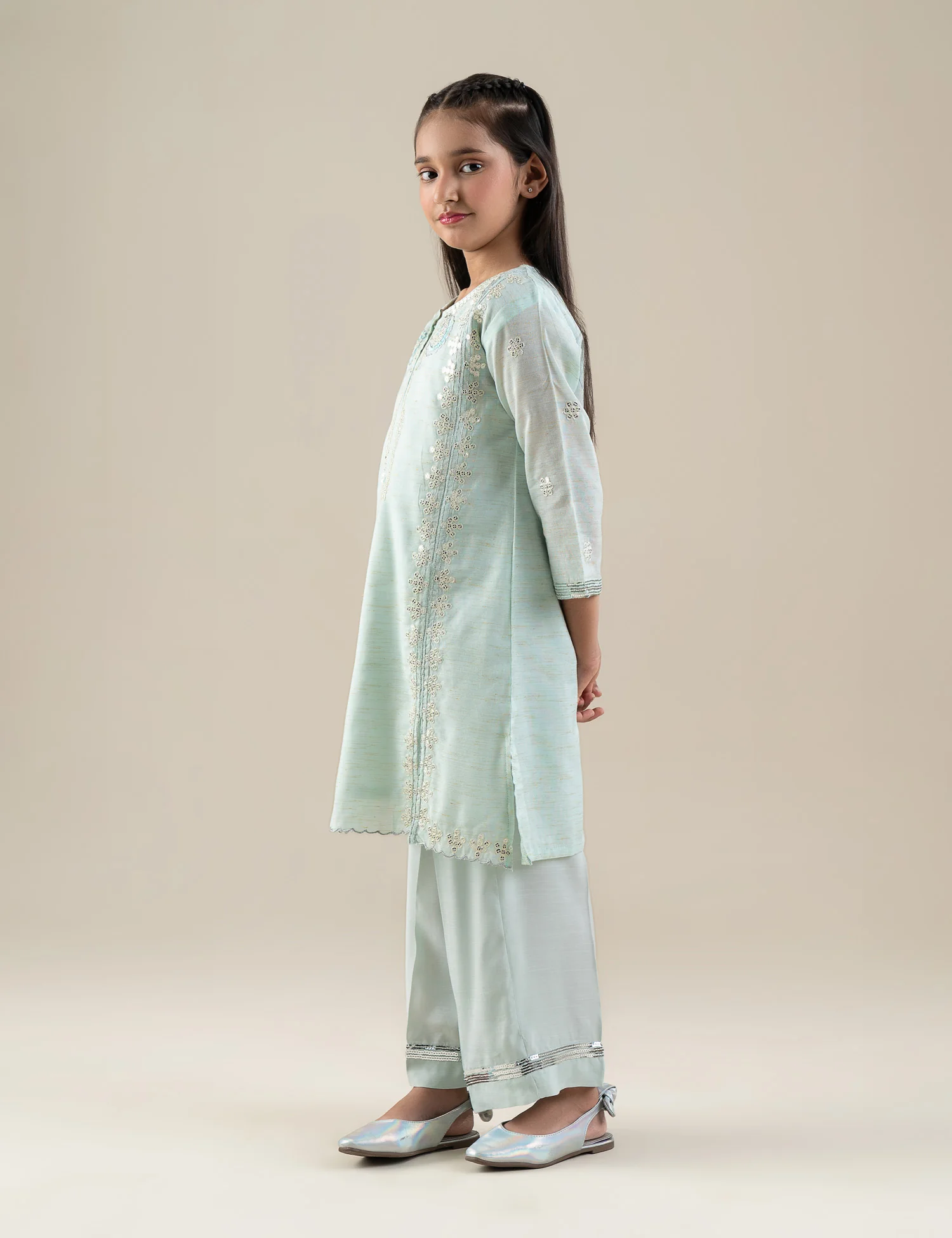 2 PIECE SEQUIN EMBROIDERED SUIT - Image 4