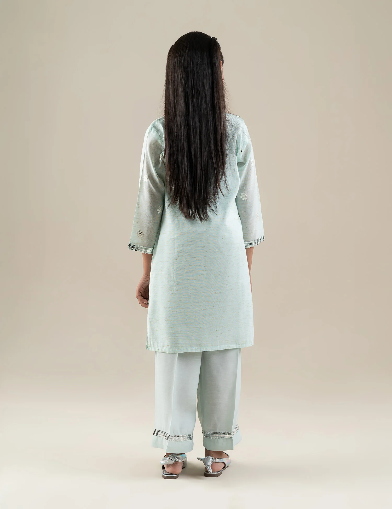 2 PIECE SEQUIN EMBROIDERED SUIT - Image 5