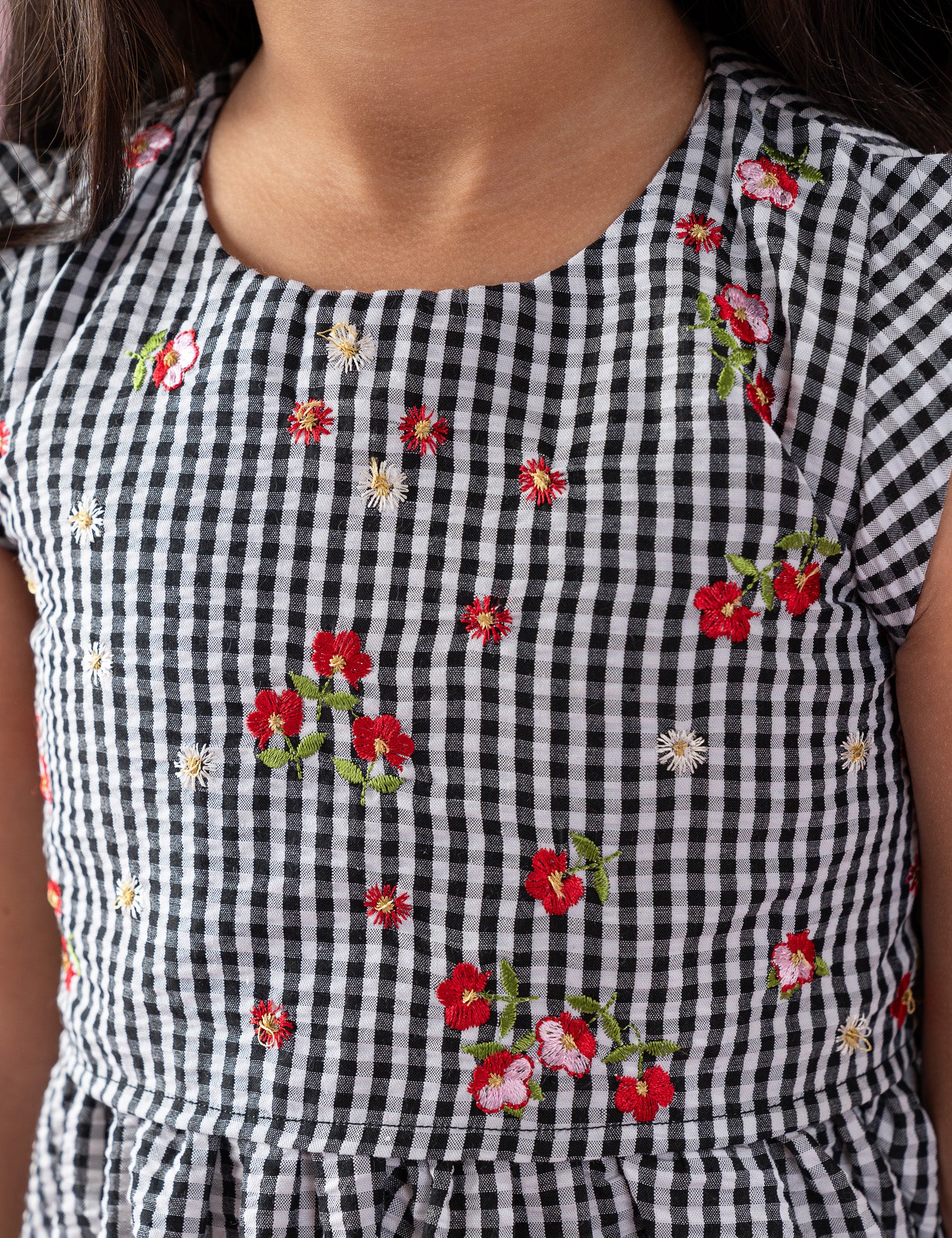 GINGHAM FLORAL DRESS - Image 2