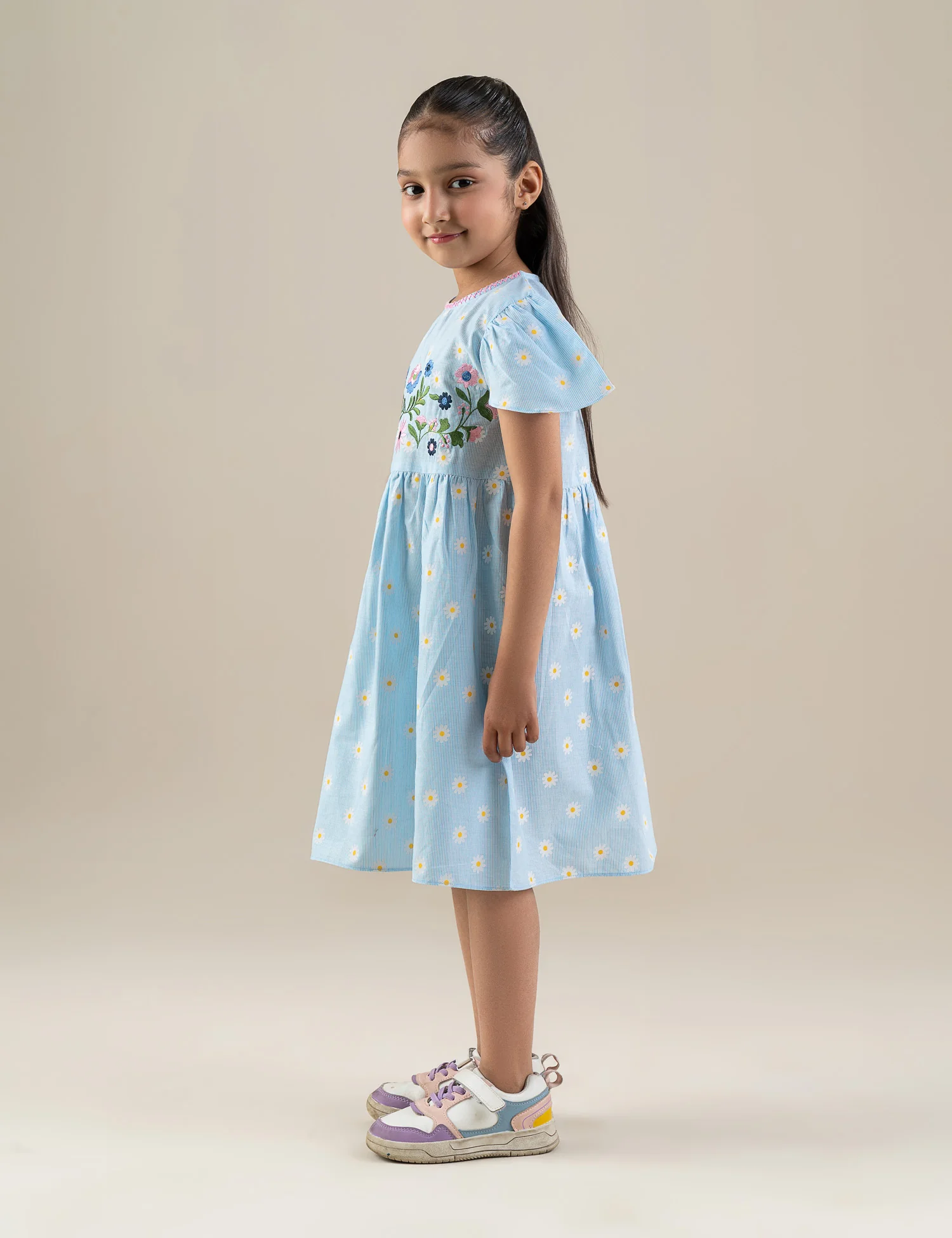 FLORAL EMBROIDERED PRINTED DRESS - Image 4