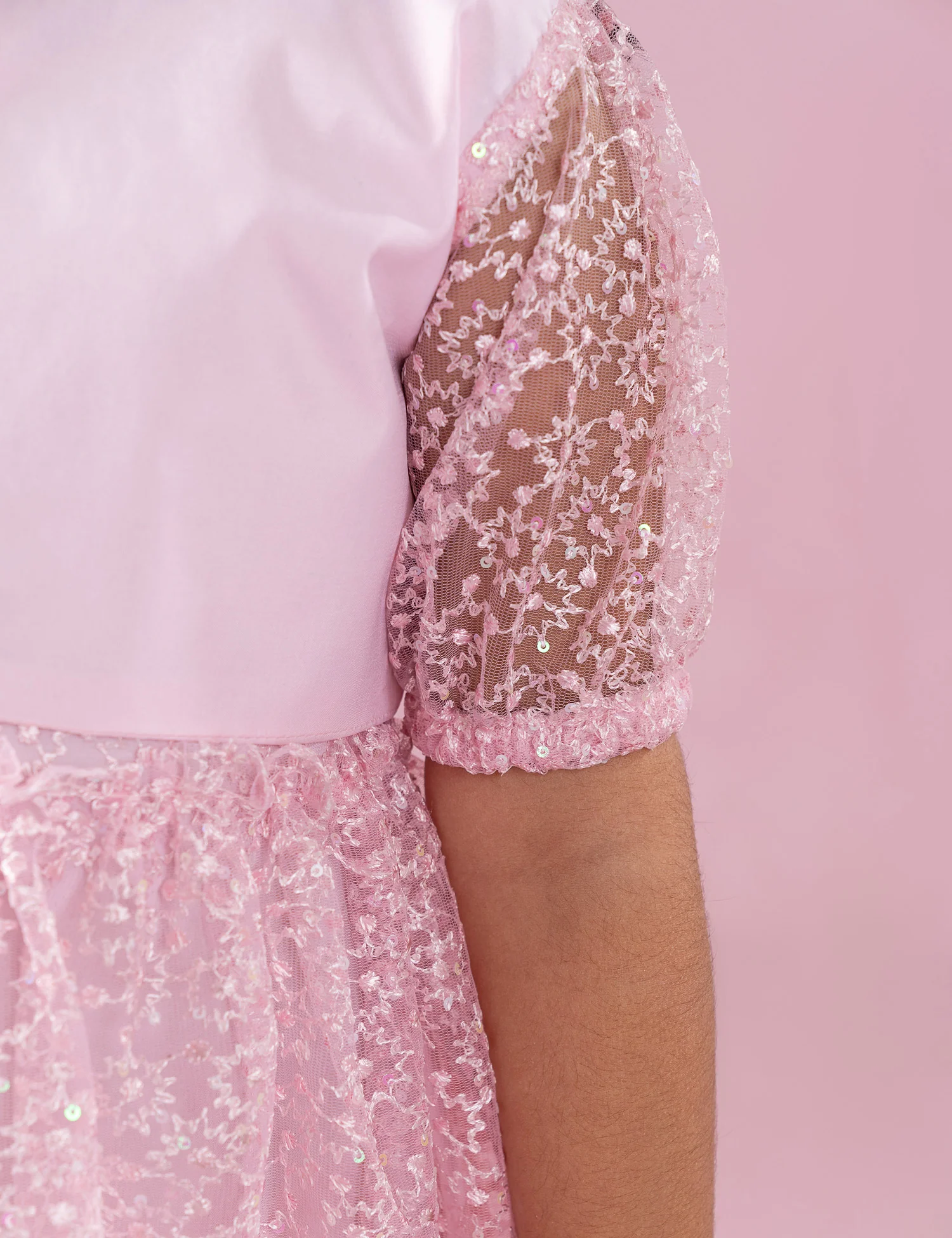 SEQUIN NET DRESS WITH SHRUG - Image 4
