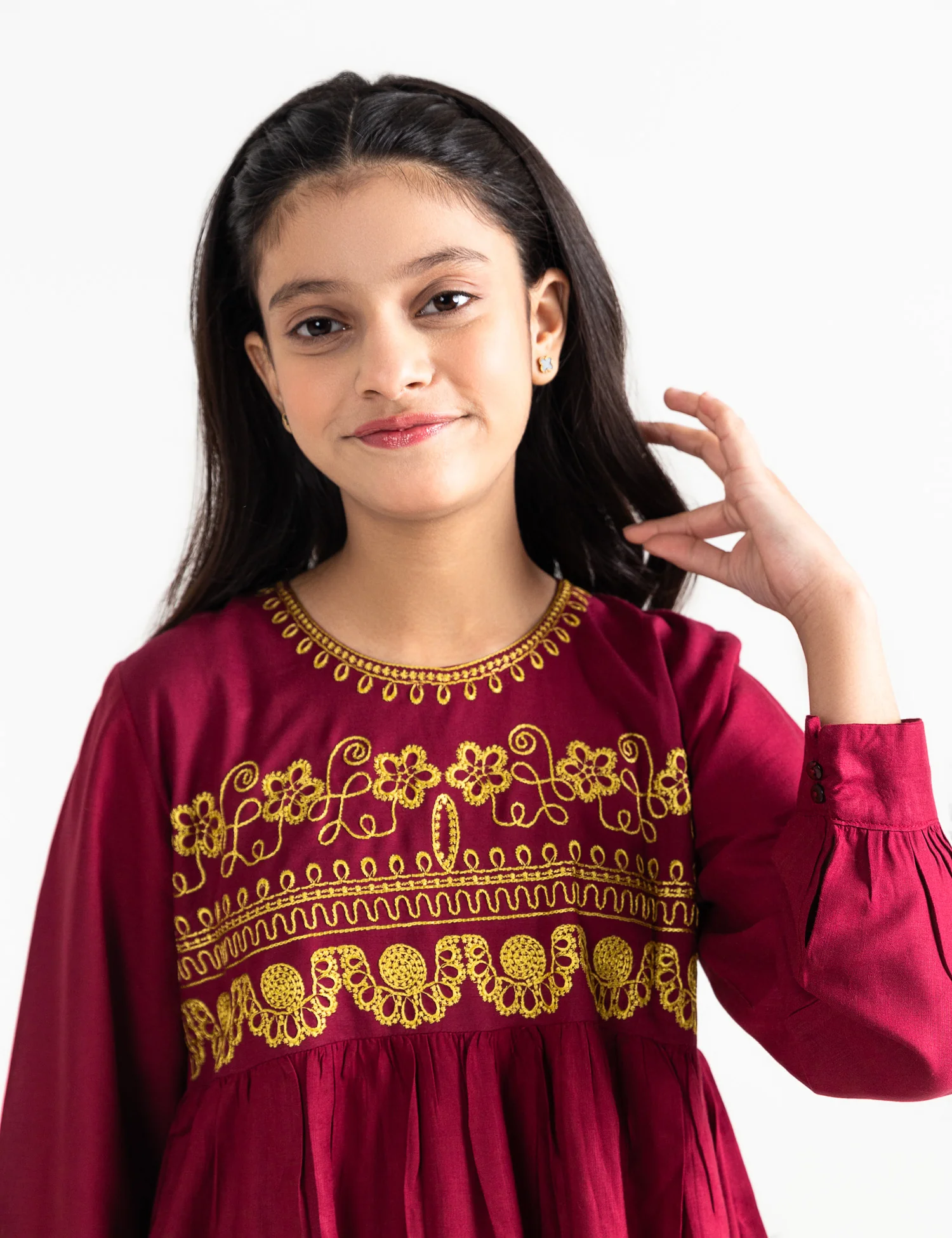 2 PIECE EMBROIDRED PEPLUM SUIT - Image 2