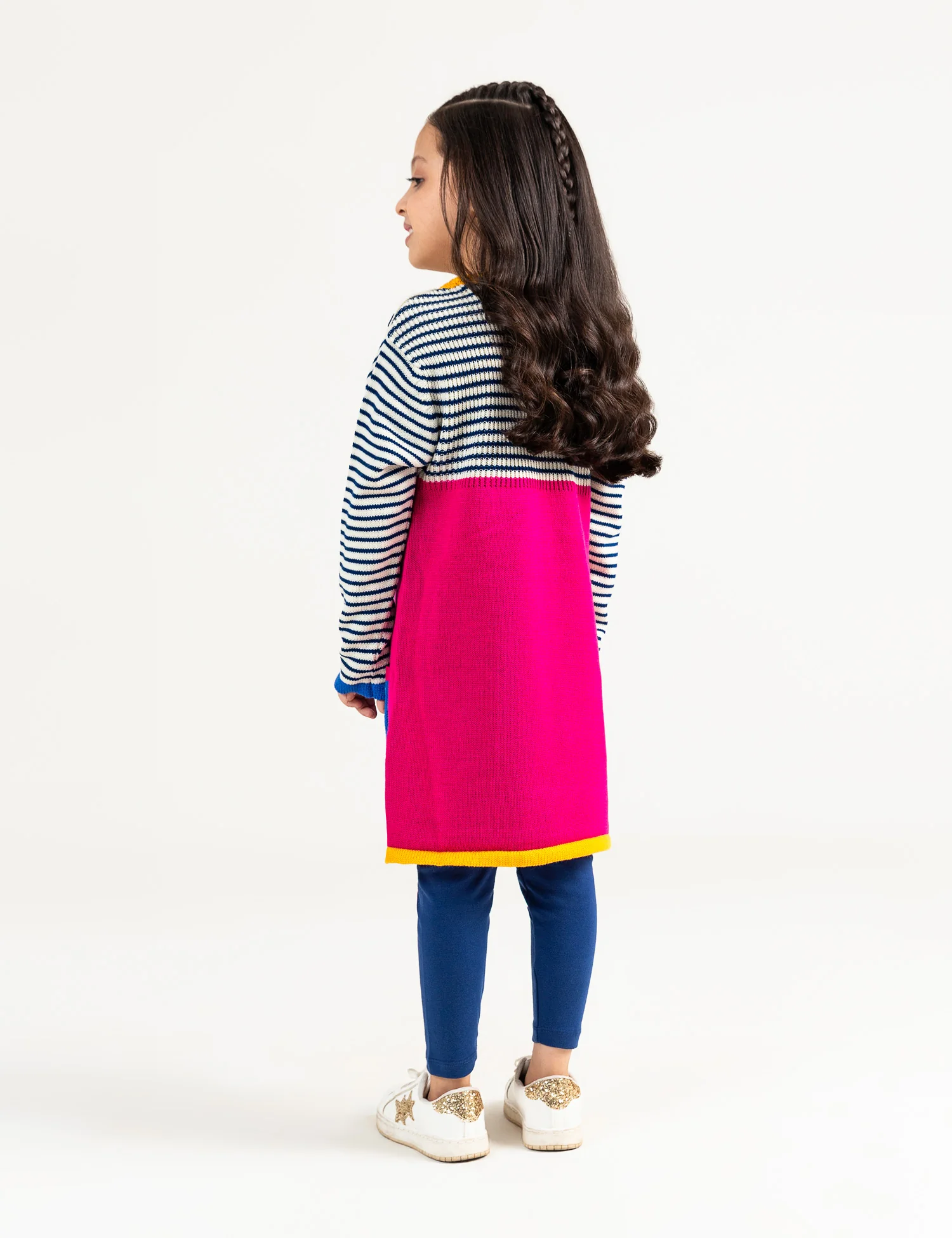COLOR BLOCK SWEATER DRESS WITH POLKA DOTS POCKETS - Image 4
