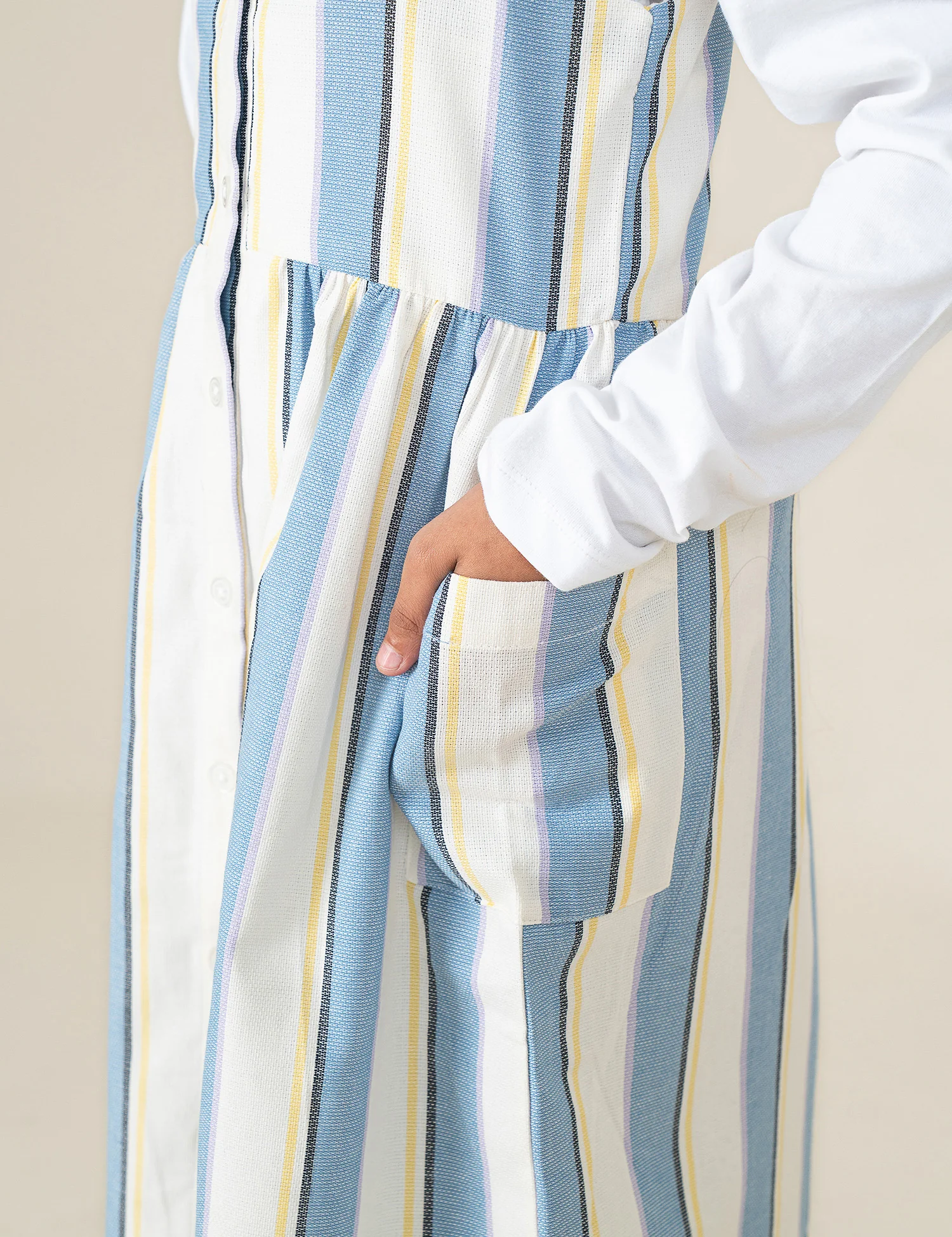 STRIPED BUTTON FRONT DRESS - Image 3