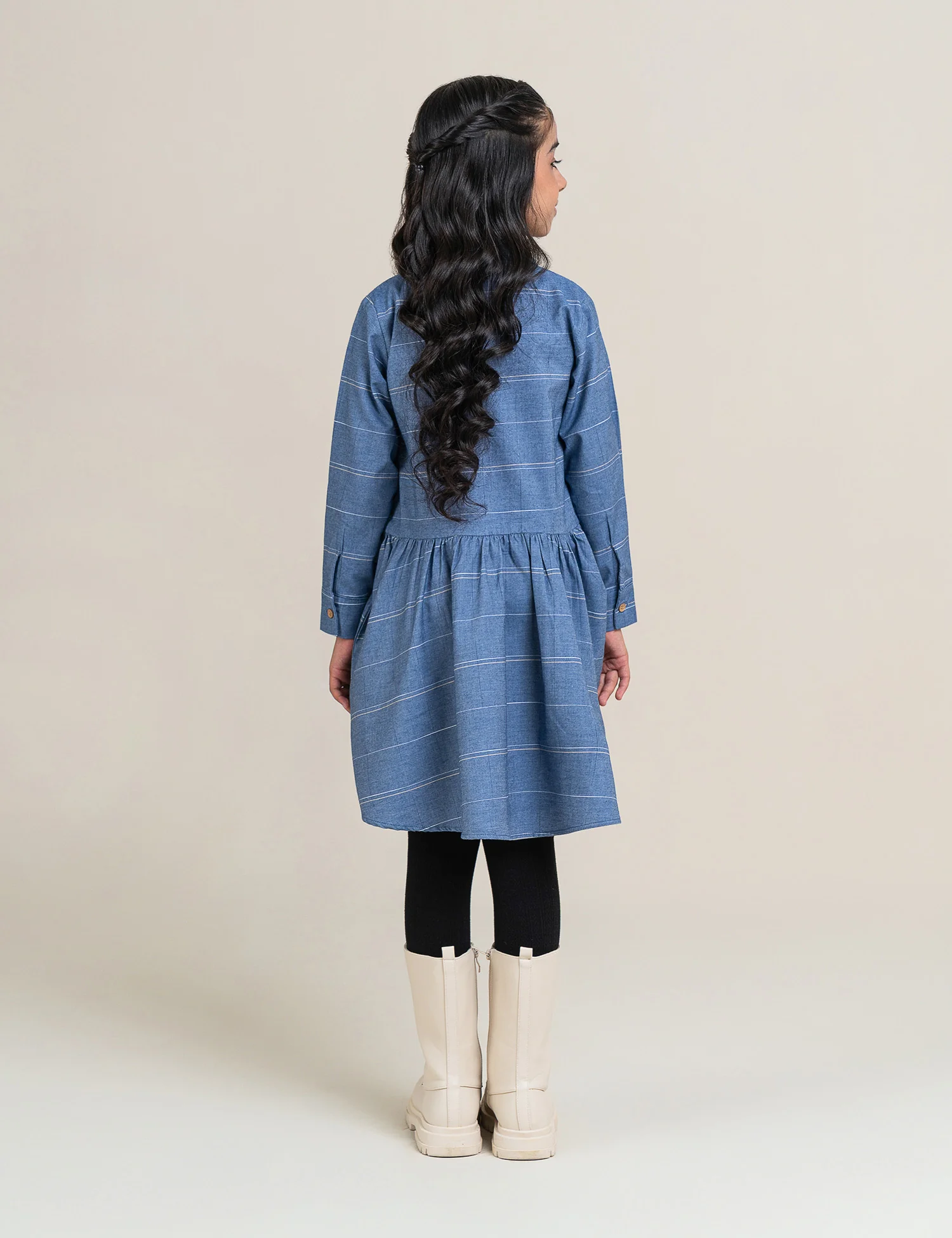 CHECKERED LONG DRESS - Image 5