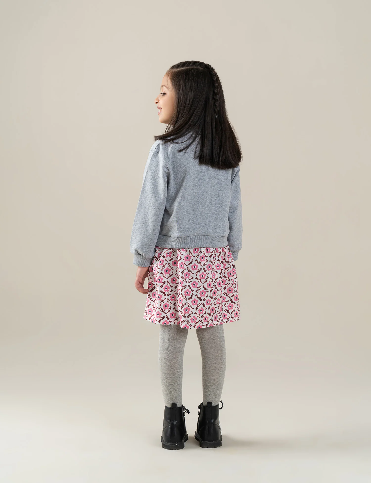FLORAL PATCHWORK SWEATSHIRT DRESS - Image 4