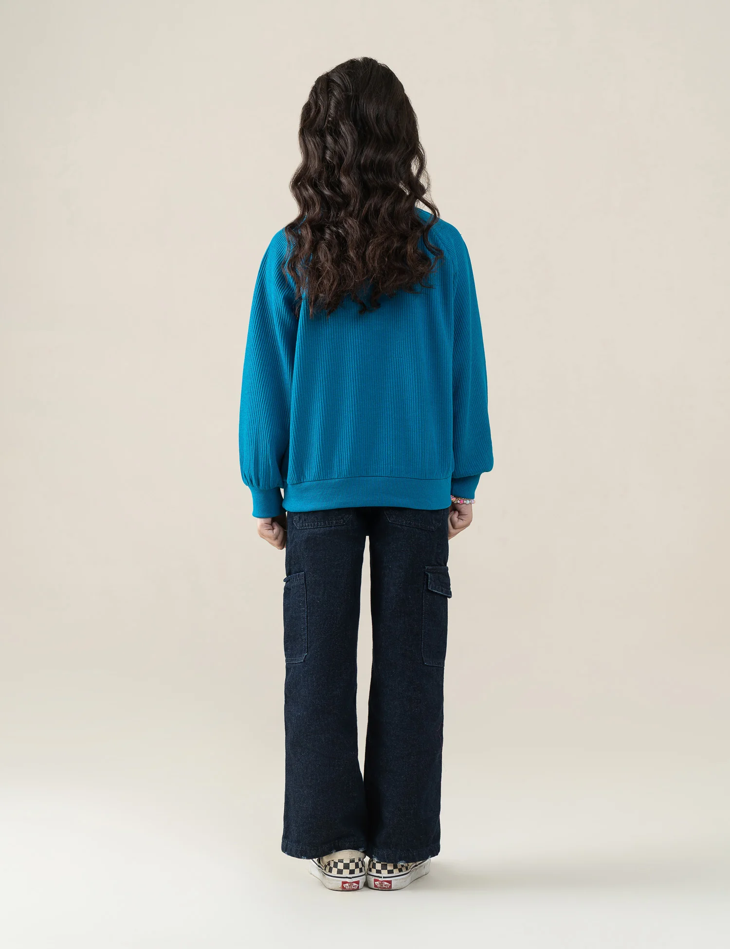 SOLID RIBBED POLO-STYLE SWEATSHIRT - Image 5