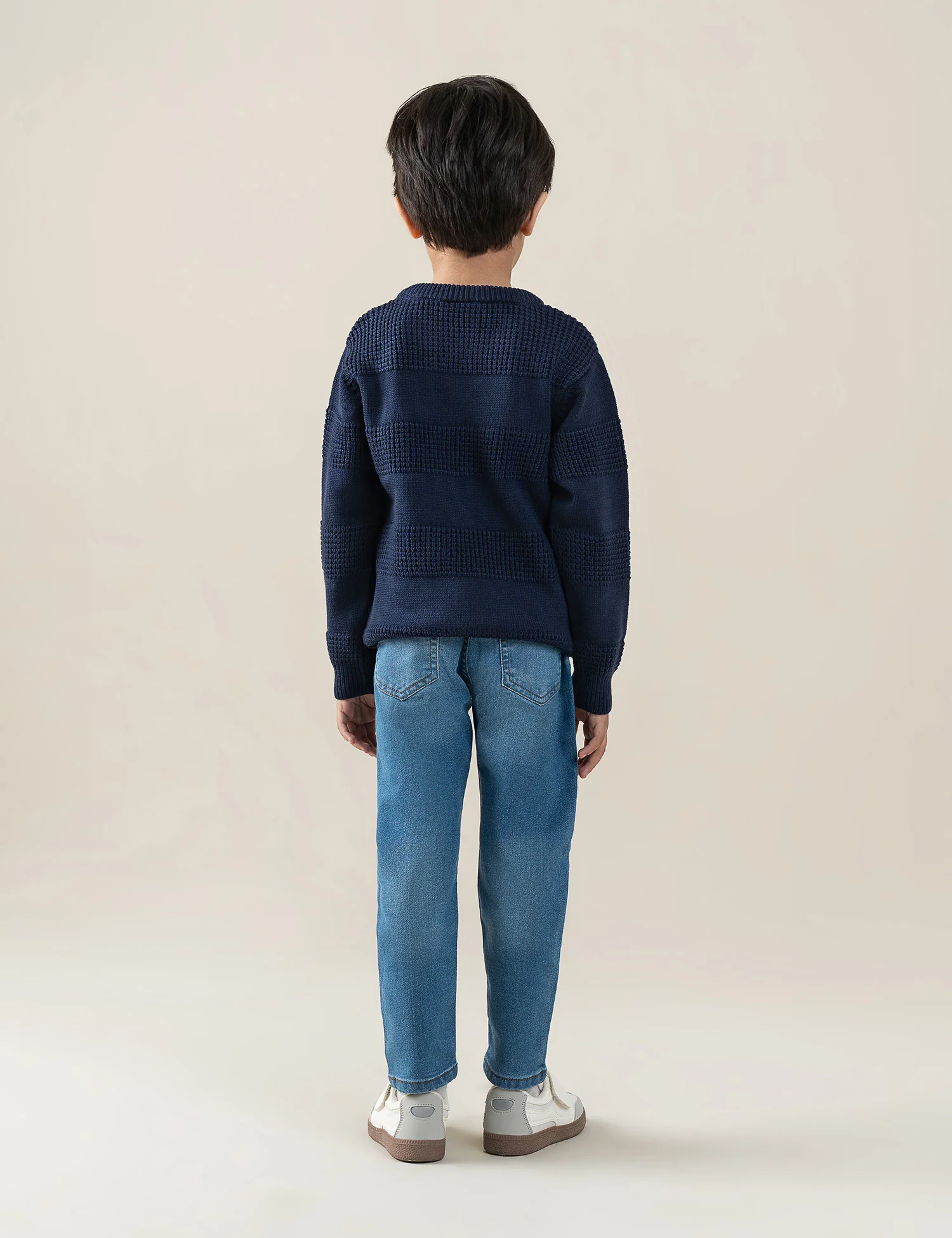TEXTURED NAVY KNIT SWEATER - Image 5
