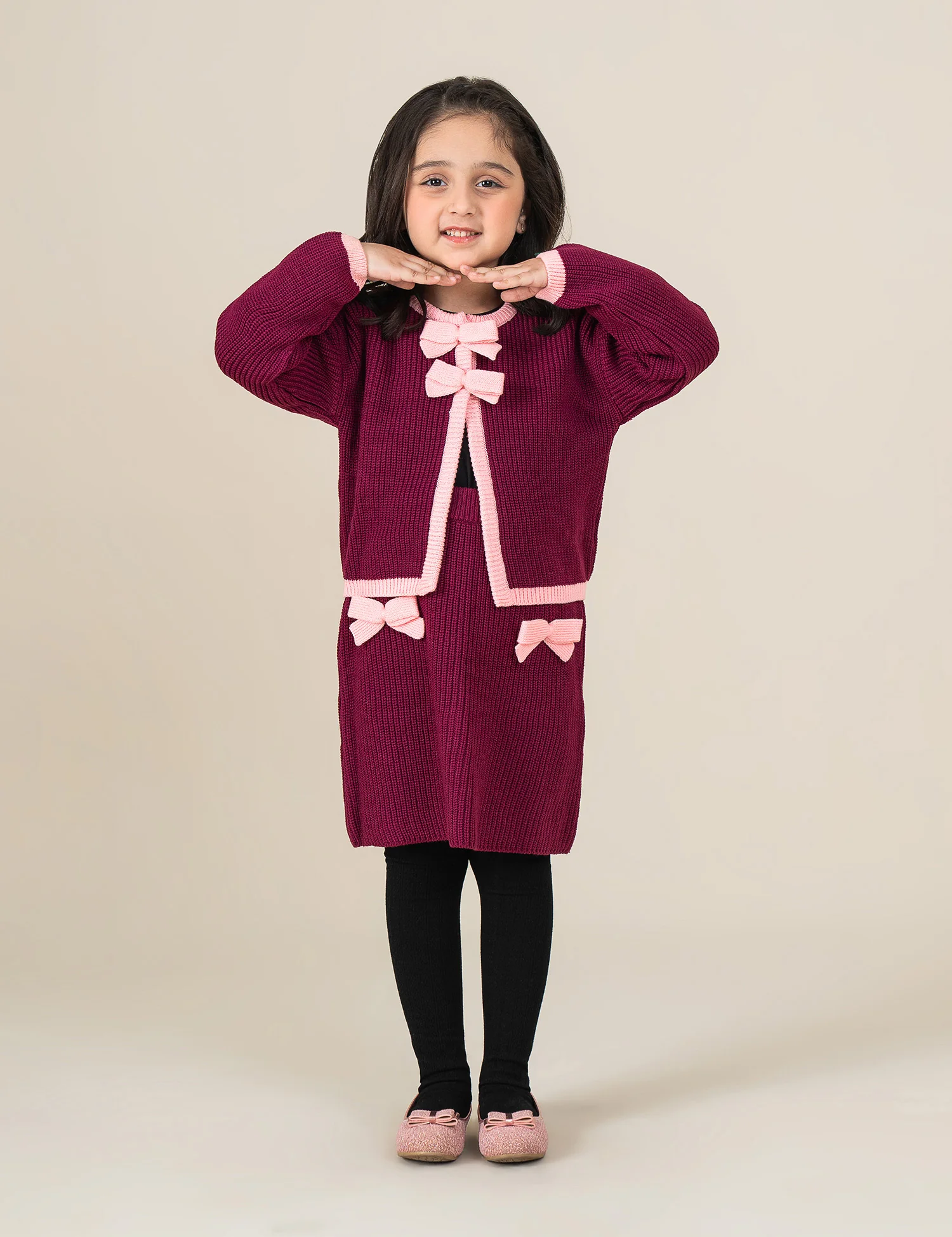 BOW ACCENT KNITTED CARDIGAN - Image 4