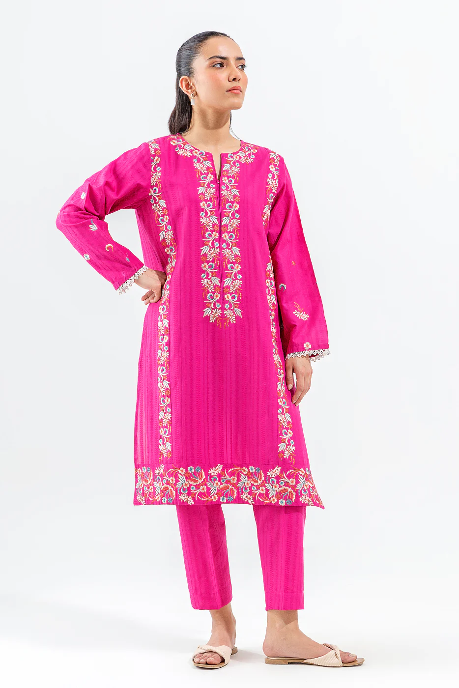 2 PIECE EMBROIDERED BROCIA JACQUARD SUIT (PRET) - Image 2