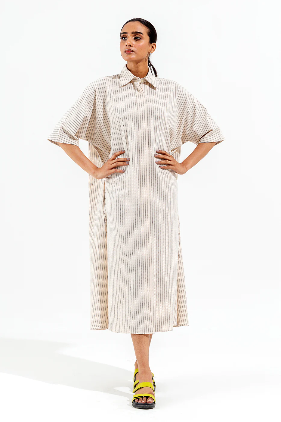 STRIPED KIMONO LONG DRESS - Image 3