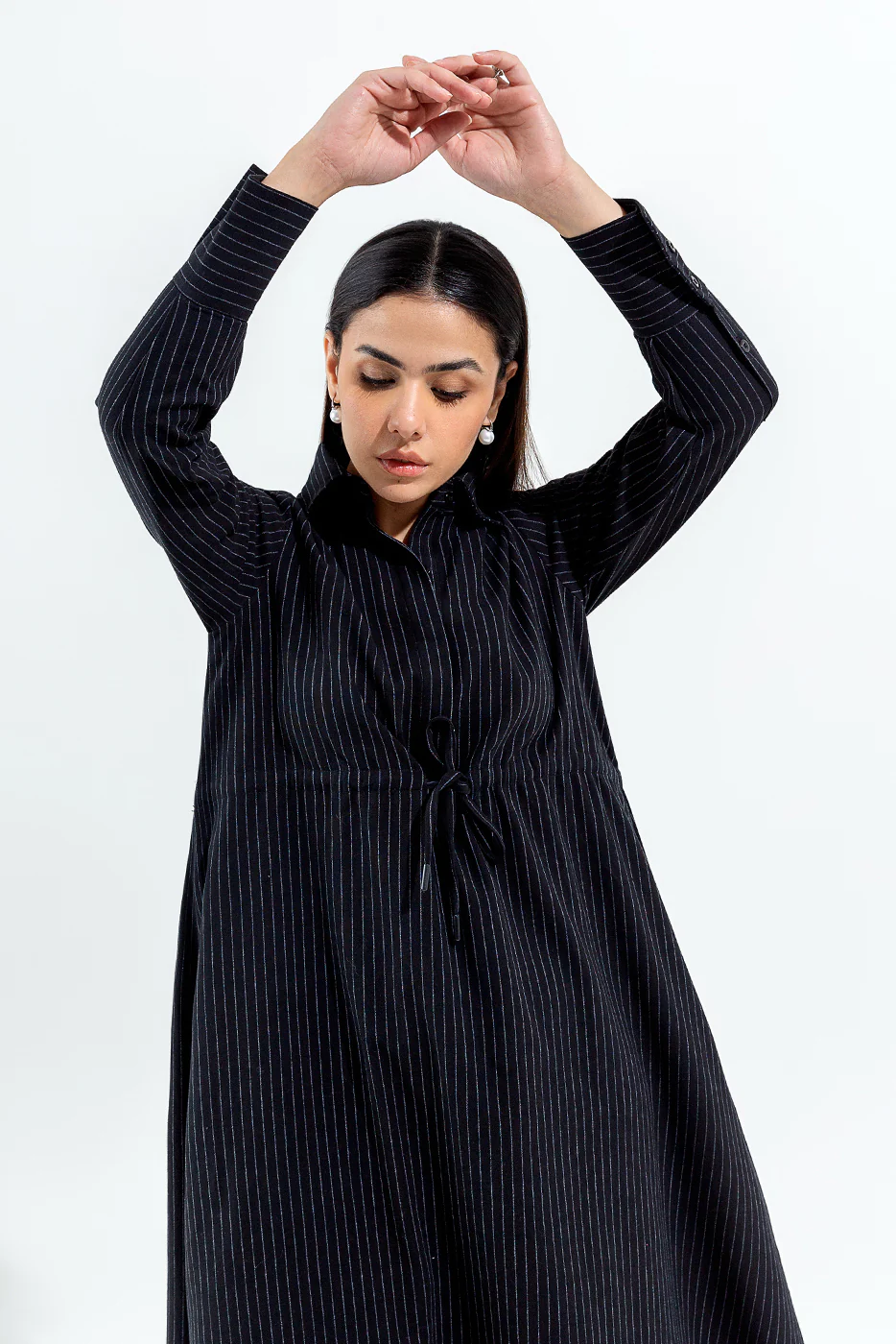Black Striped Dress - Image 2