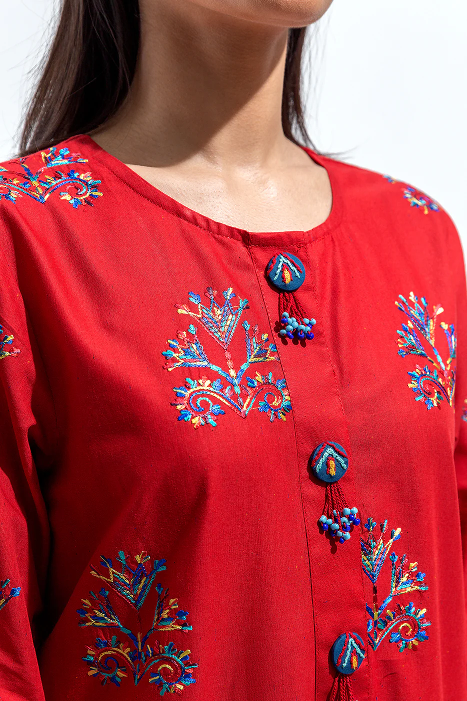 2 PIECE EMBROIDERED MULTI NEPS SUIT (PRET) - Image 4