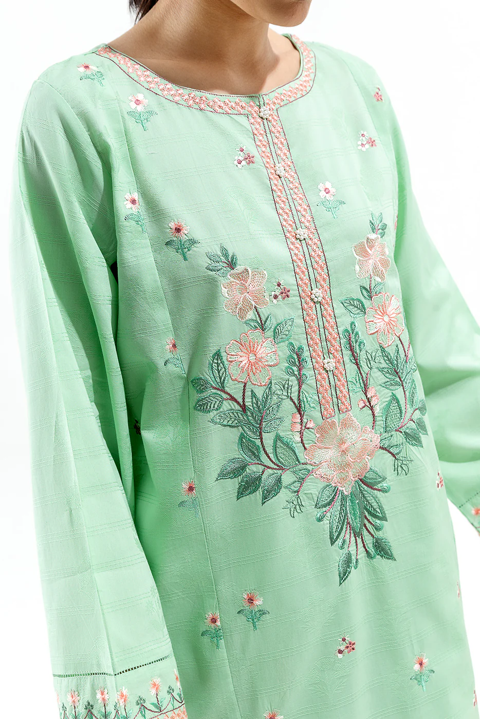 3 PIECE EMBROIDERED SELF JACQUARD SUIT (LUXURY PRET) - Image 4
