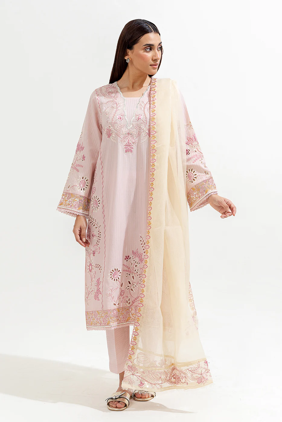 3 PIECE EMBROIDERED JACQUARD SUIT (LUXURY-PRET) - Image 4