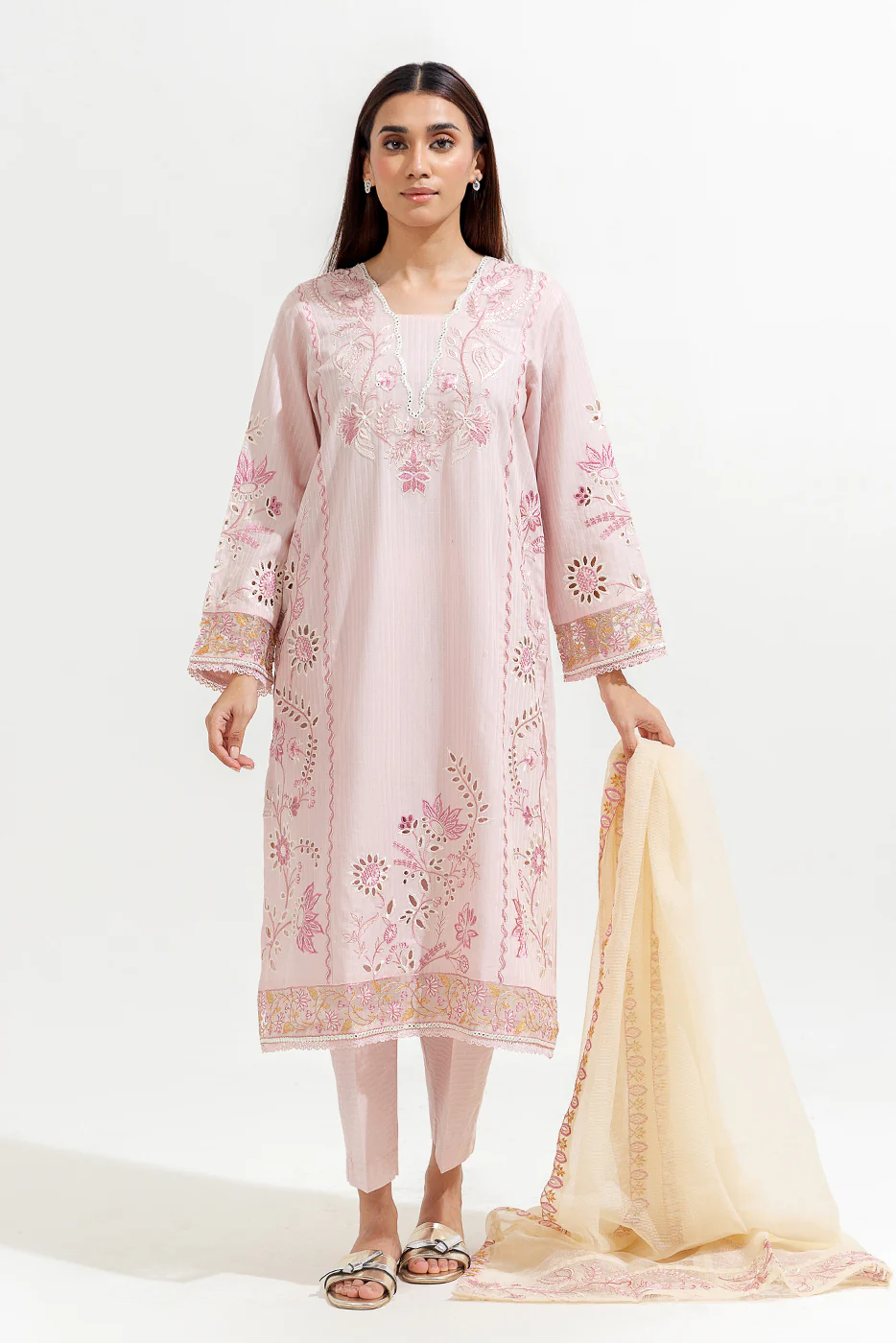3 PIECE EMBROIDERED JACQUARD SUIT (LUXURY-PRET) - Image 5