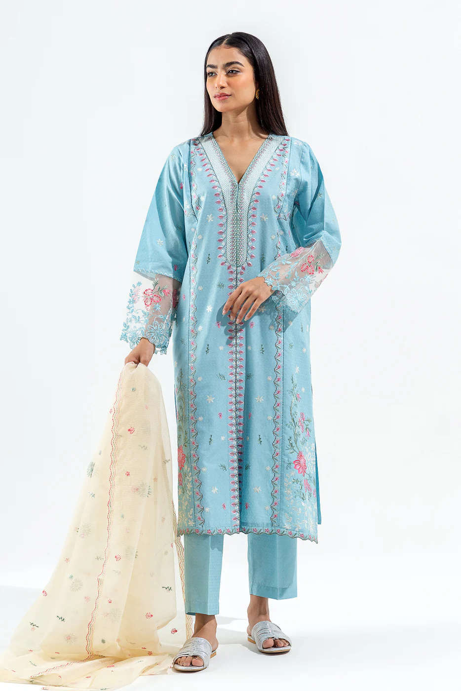3 PIECE SELF JACQUARD SUIT (LUXURY PRET) - Image 4