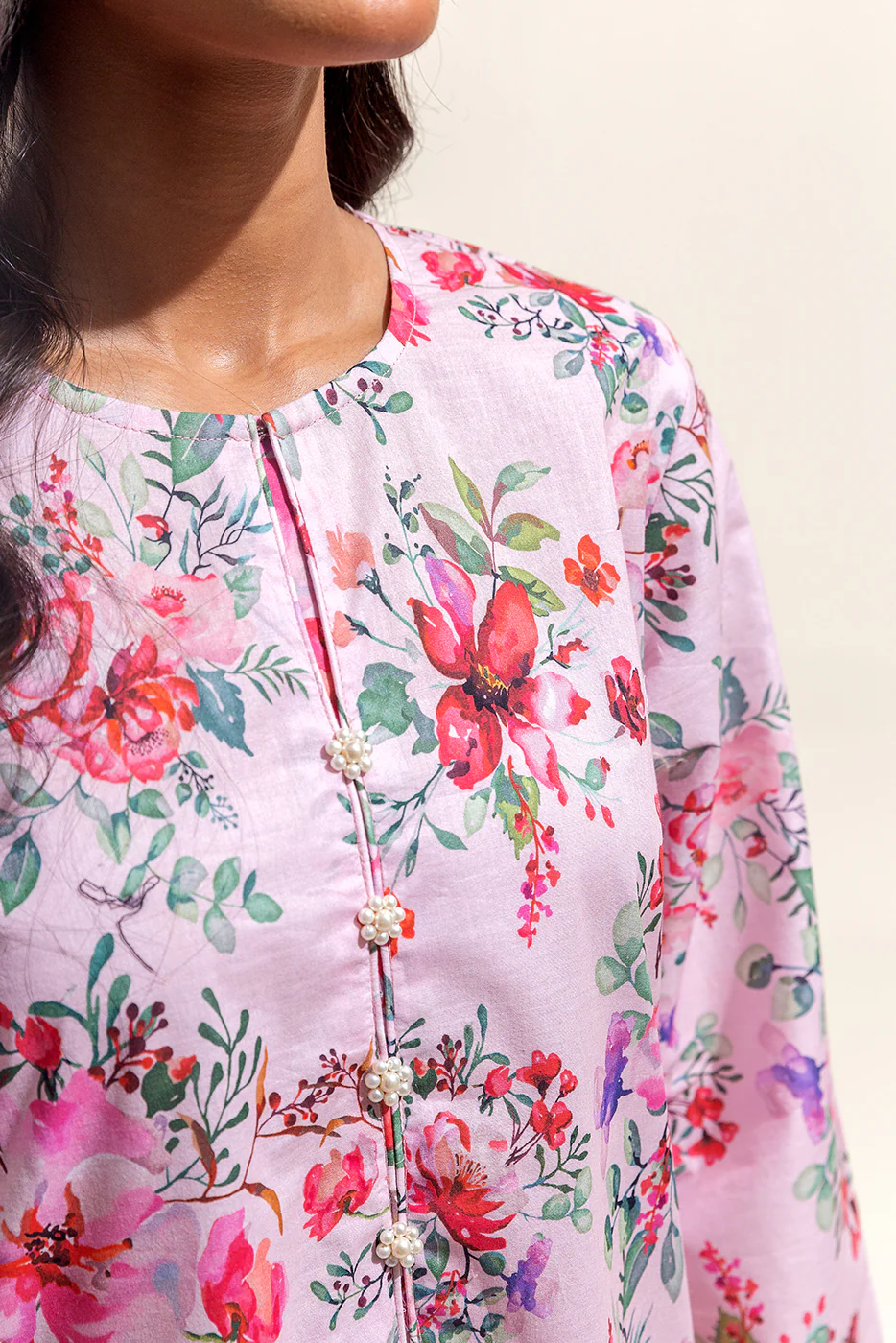3 PIECE PRINTED SUIT-BLUSH ORCHARD (UNSTITCHED) - Image 3