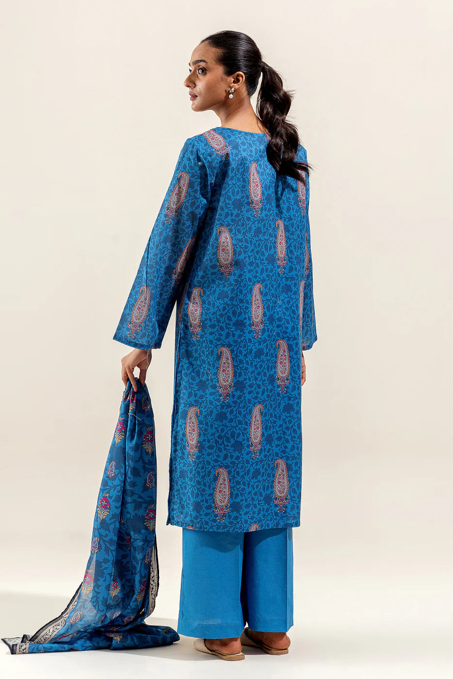 3 PIECE PRINTED SUIT-AEGEAN SAND (UNSTITCHED) - Image 4