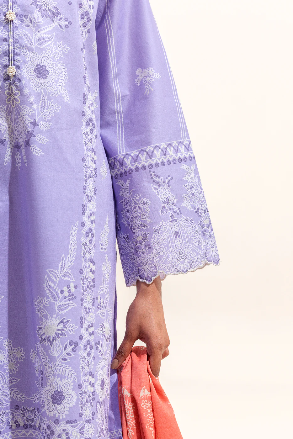 3 PIECE PRINTED LAWN SUIT-LIAC MIST (UNSTITCHED) - Image 3