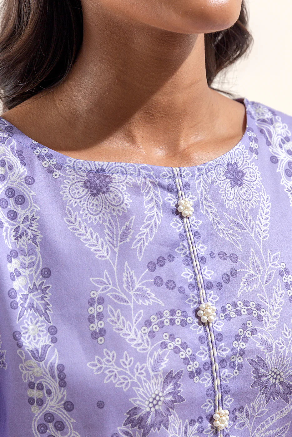 3 PIECE PRINTED LAWN SUIT-LIAC MIST (UNSTITCHED) - Image 5