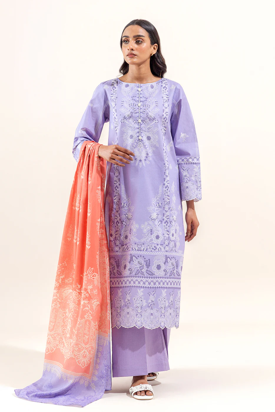 3 PIECE PRINTED LAWN SUIT-LIAC MIST (UNSTITCHED) - Image 6