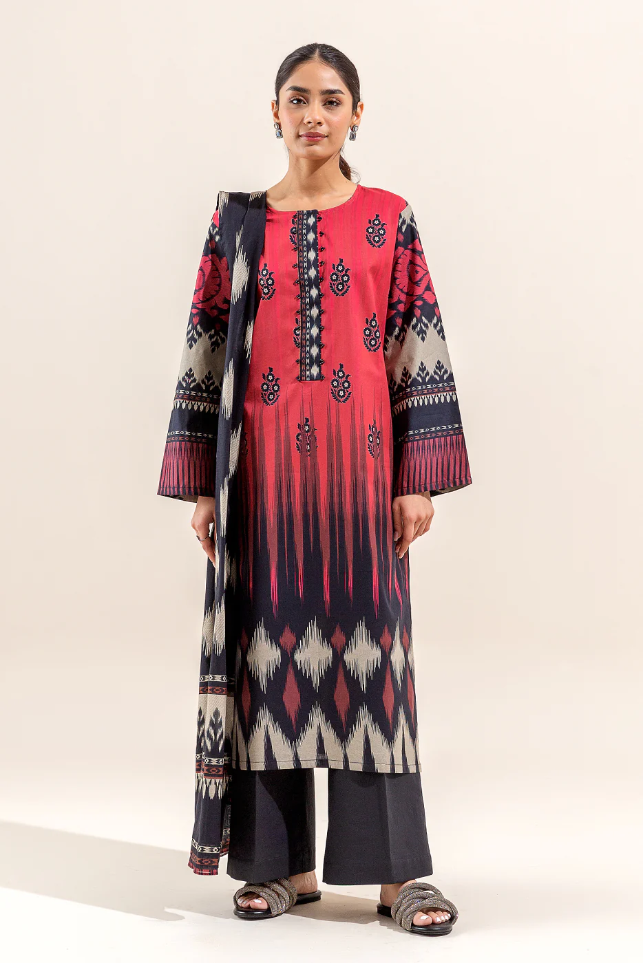 3 PIECE PRINTED LAWN SUIT (UNSTITCHED) - Image 2