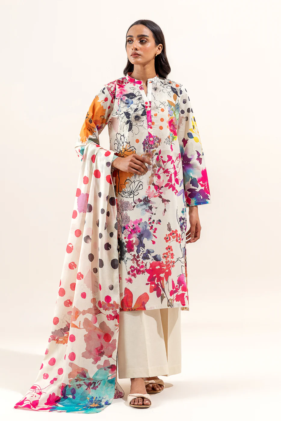 2 PIECE PRINTED LAWN SUIT-TROPICAL BREEZE  (UNSTITCHED) - Image 3