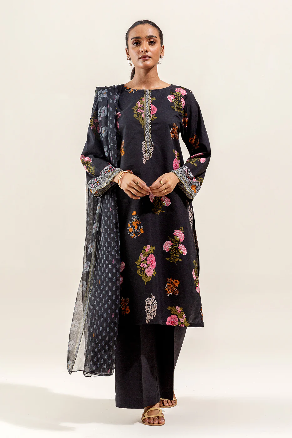 3 PIECE PRINTED SUIT-EBONY AURA (UNSTITCHED) - Image 2