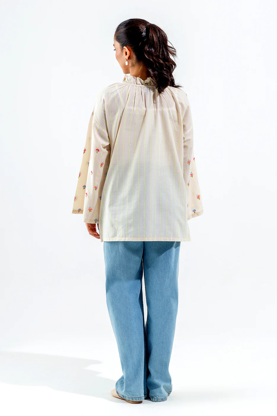 EMBROIDERED YARN DYED TOP (PRET) - Image 4