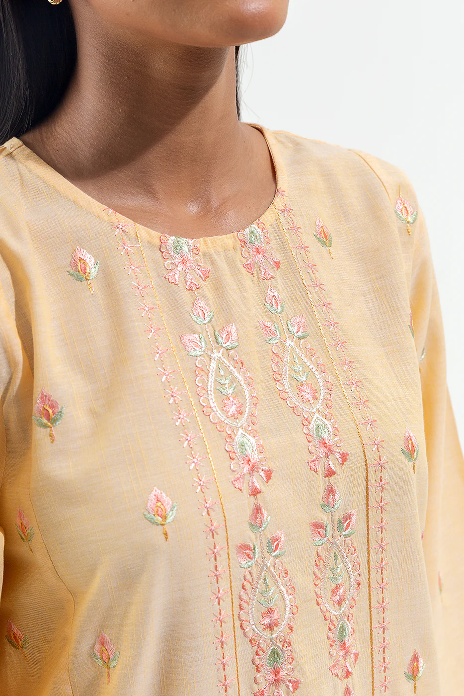 2 PIECE EMBROIDERED CHAMBRAY SUIT (PRET) - Image 5