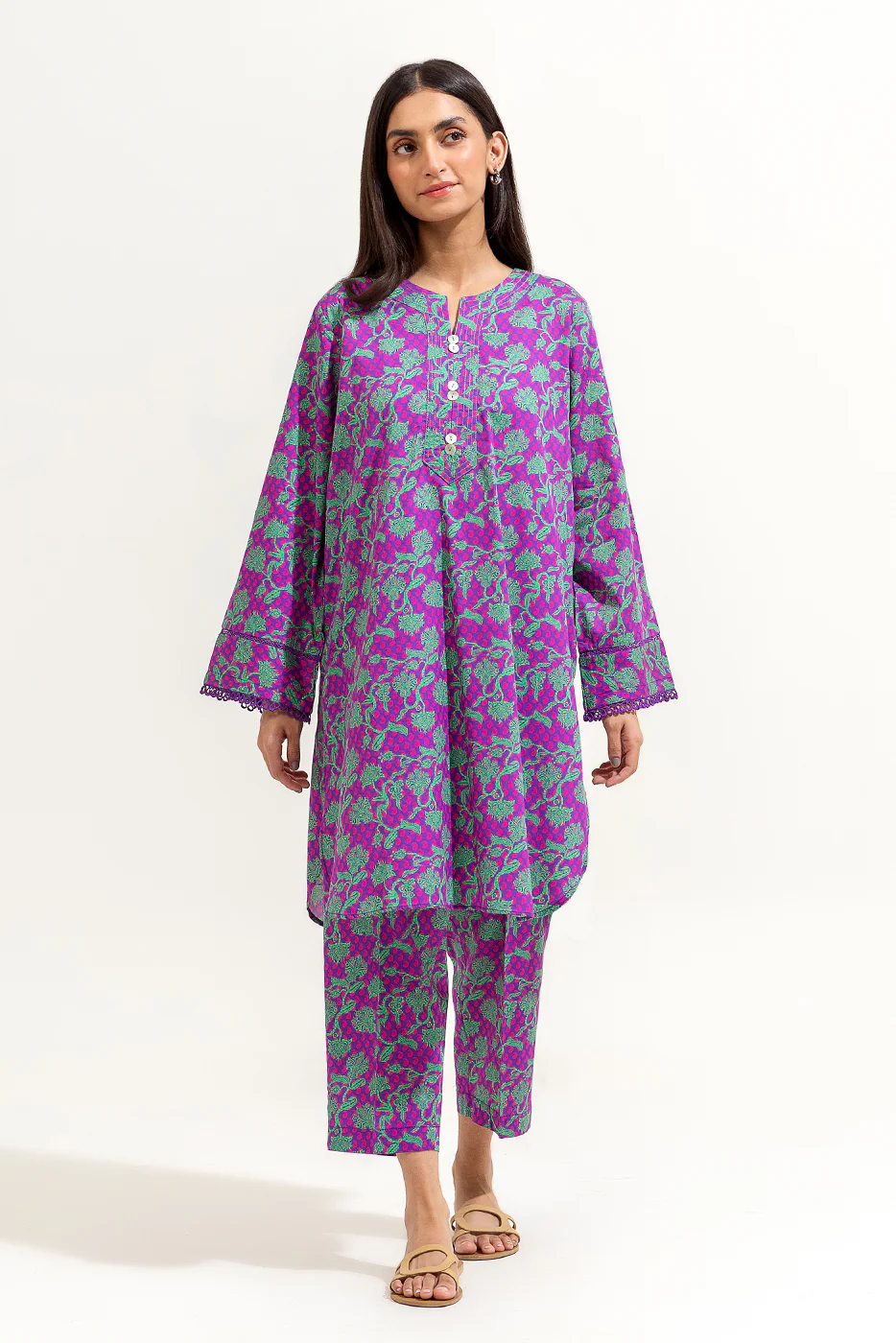 2 PIECE PRINTED LAWN SUIT (PRET) - Image 2