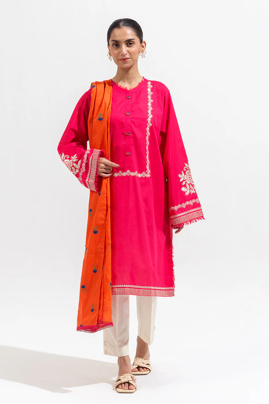 2 PIECE EMBROIDERED LAWN SUIT (PRET) - Image 2