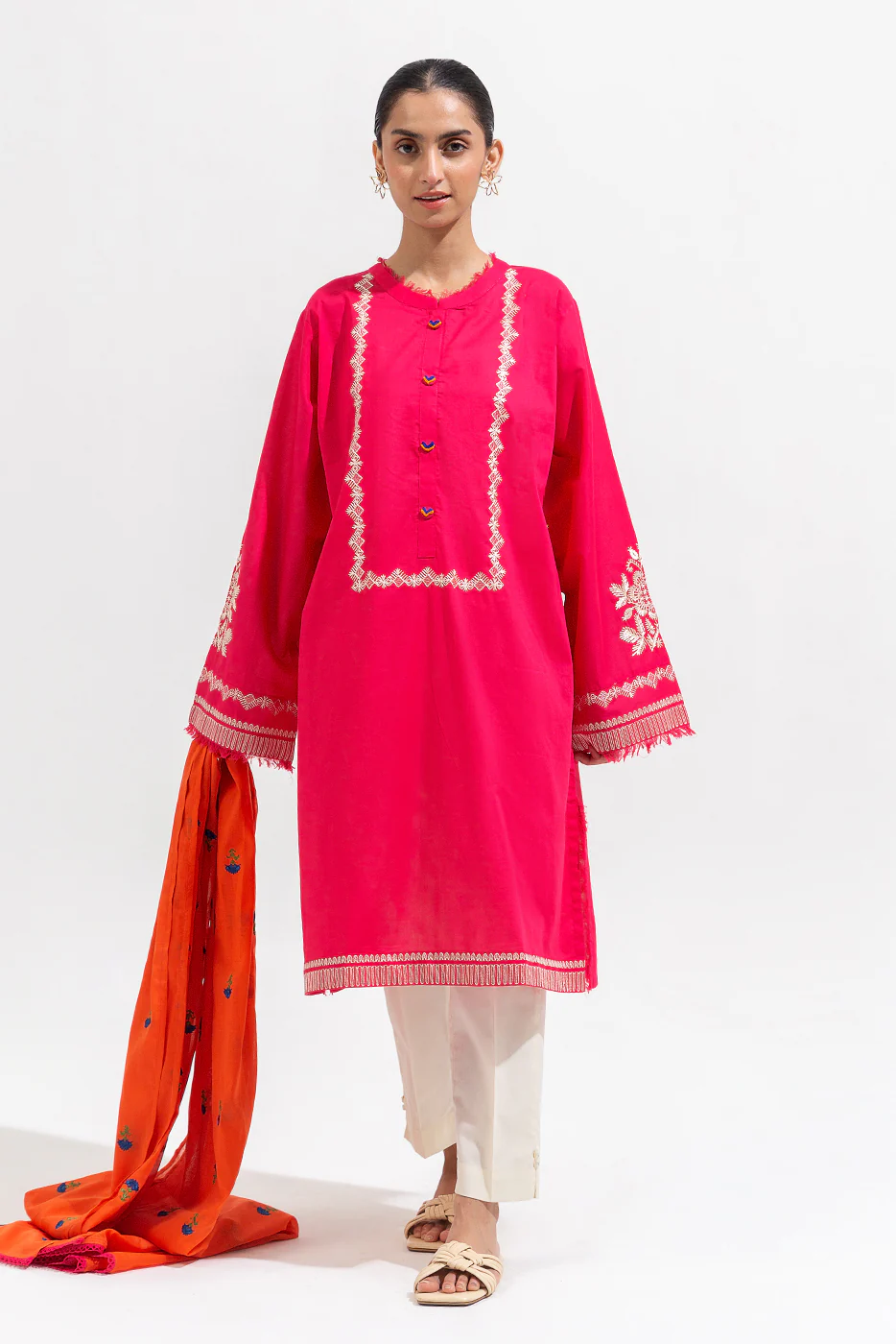 2 PIECE EMBROIDERED LAWN SUIT (PRET) - Image 3
