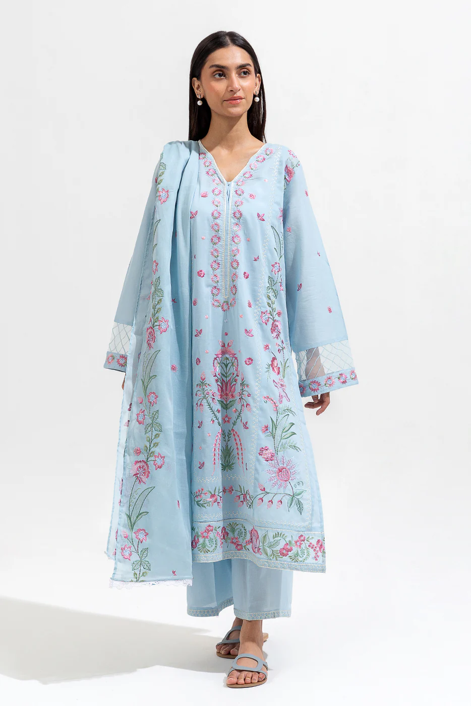 3 PIECE EMBROIDERED LAWN SUIT (PRET) - Image 2