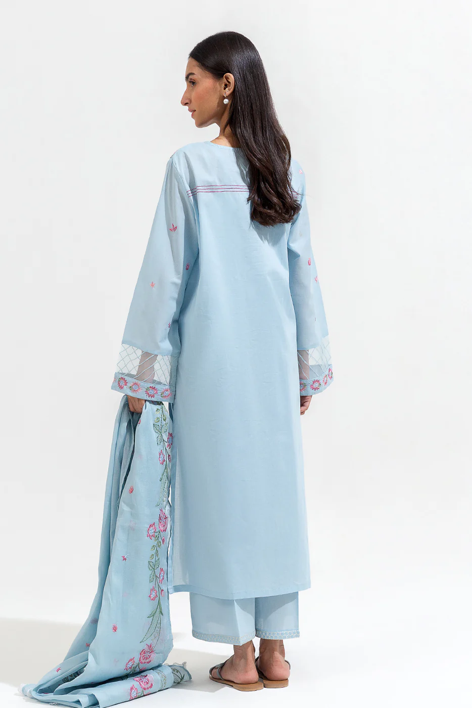 3 PIECE EMBROIDERED LAWN SUIT (PRET) - Image 4
