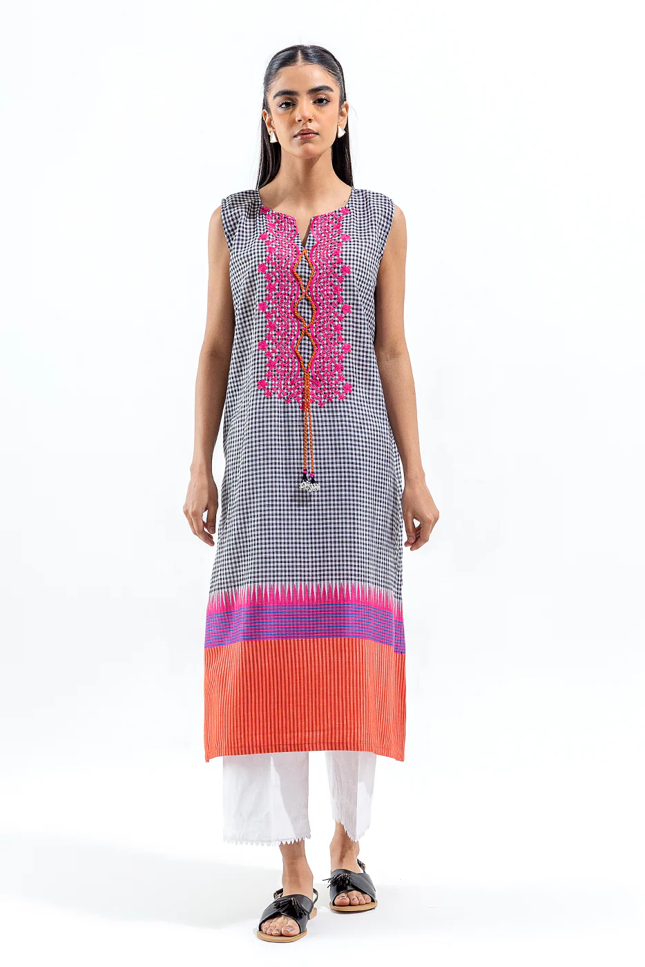 EMBROIDERED YARN DYED SHIRT (PRET) - Image 3