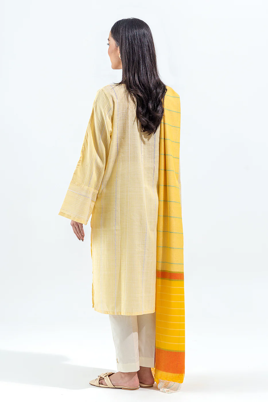 2 PIECE EMBROIDERED JACQUARD DOBBY SUIT (PRET) - Image 3