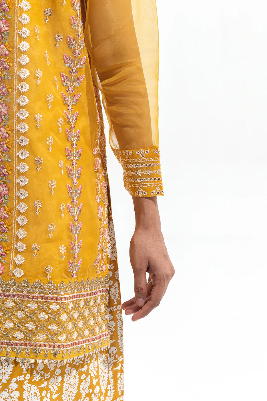 2 PIECE EMBROIDERED ORGANZA SUIT  (LUXURY-PRET) - Image 6
