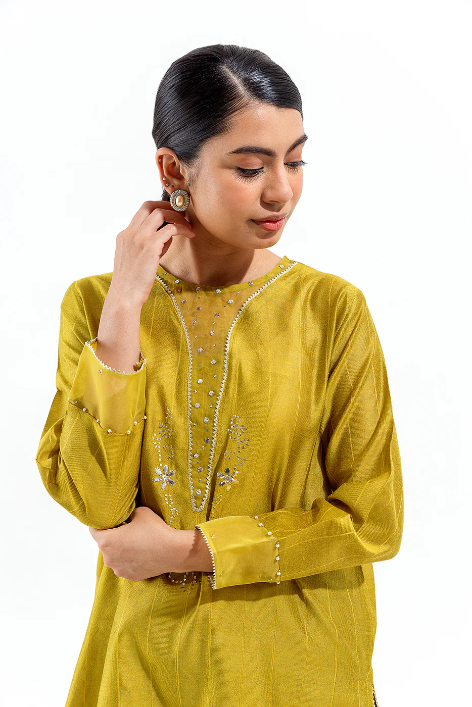 2 PIECE EMBROIDERED TWO TONE SUIT (LUXURY PRET) - Image 2