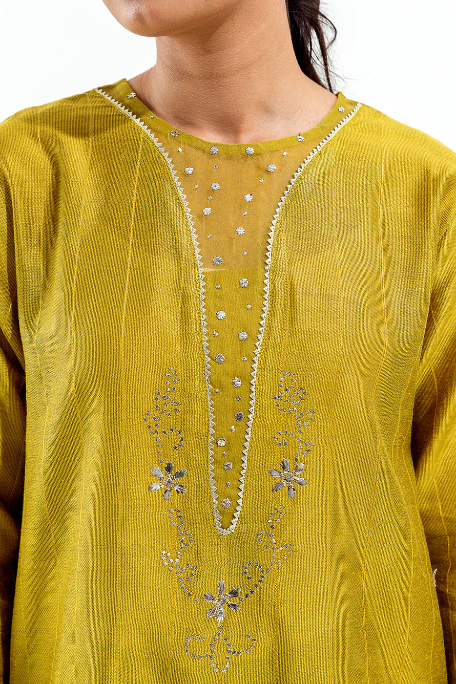 2 PIECE EMBROIDERED TWO TONE SUIT (LUXURY PRET) - Image 4