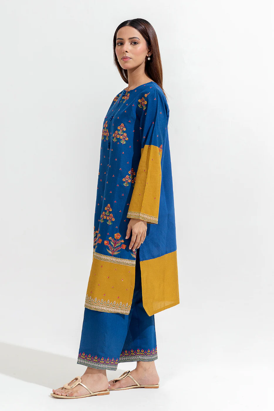 2 PIECE EMBROIDERED TWO TONE SUIT (LUXURY-PRET) - Image 2