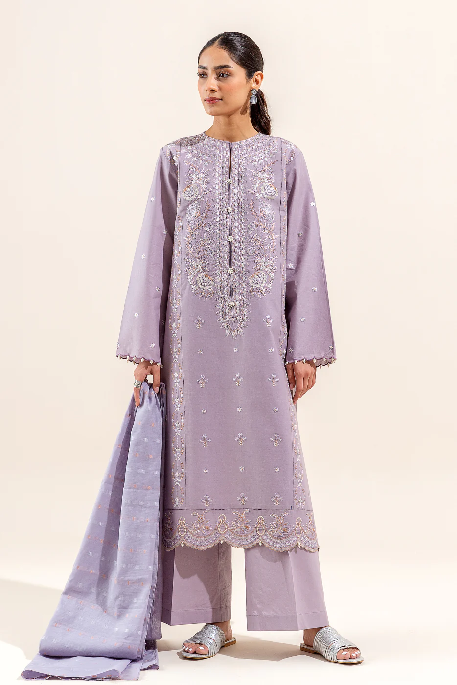 3 PIECE EMBROIDERED LAWN SUIT (UNSTITCHED) - Image 6