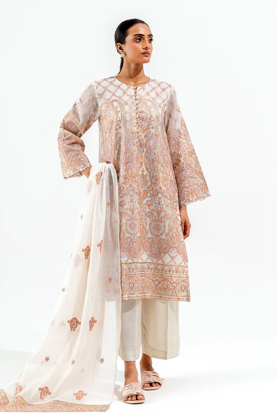 3 PIECE EMBROIDERED MISSOURI NET SUIT (LUXURY PRET) - Image 3