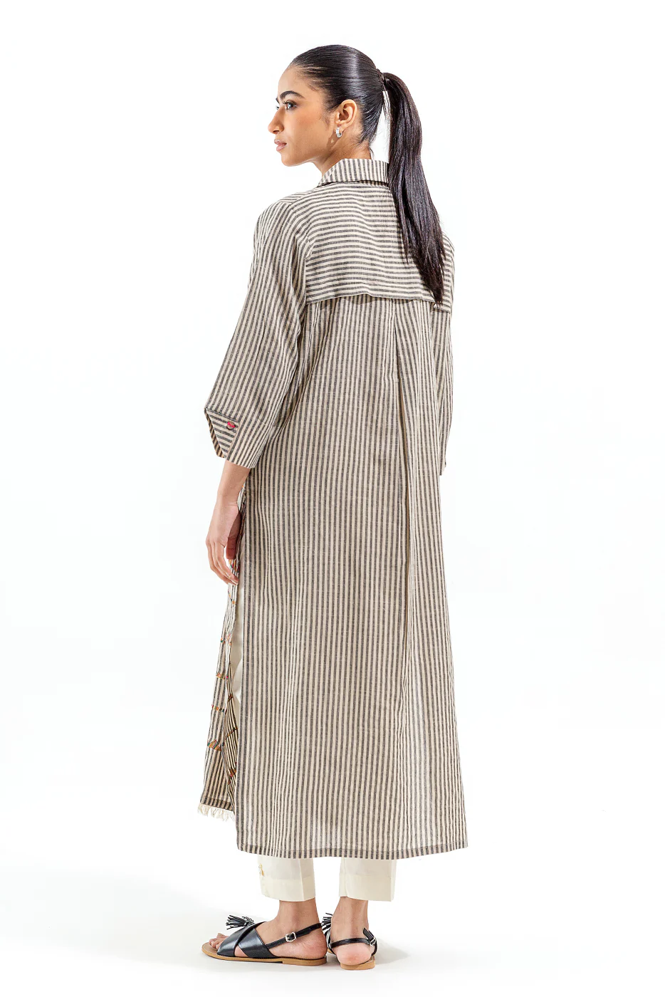 EMBROIDERED YARN DYED SHIRT (PRET) - Image 4