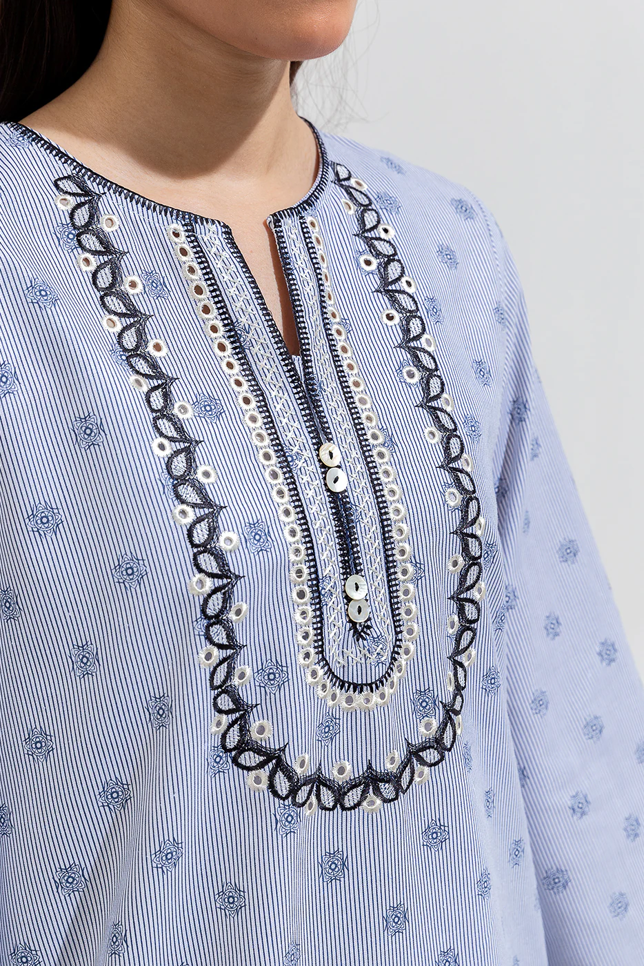 2 PIECE EMBROIDERED YARN DYED SUIT (PRET) - Image 4